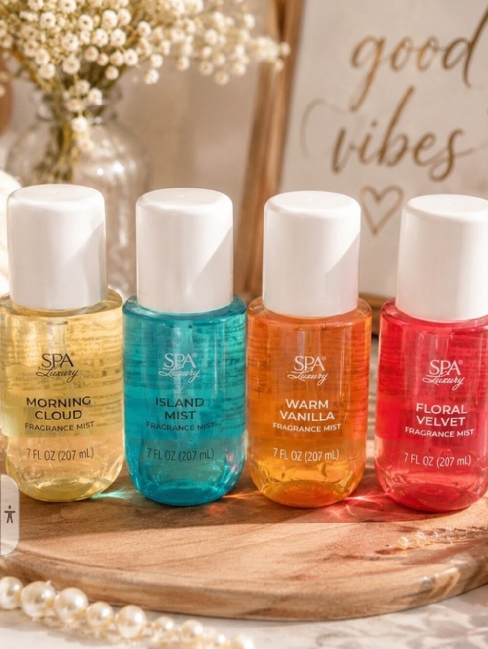 Lot Of 4 Spa LUXURY Fragrance Spray Morning Cloud Island Mist Warm Vanilla Plus.
